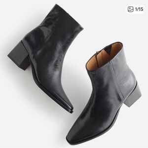 Madewell Ardin Ankle Boots - Black Leather